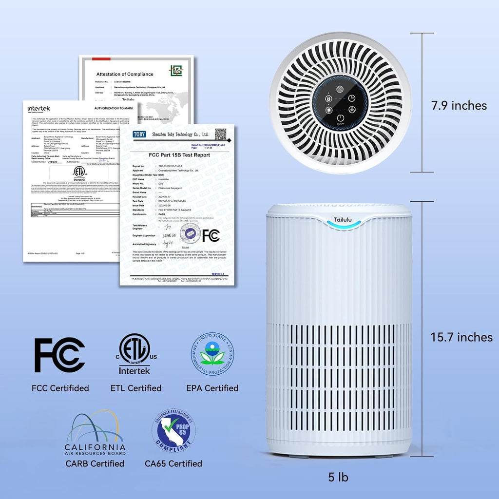 Air Purifiers For Home Large Room Up To 1680 Ft Tailulu H13 Hepa Air Filter