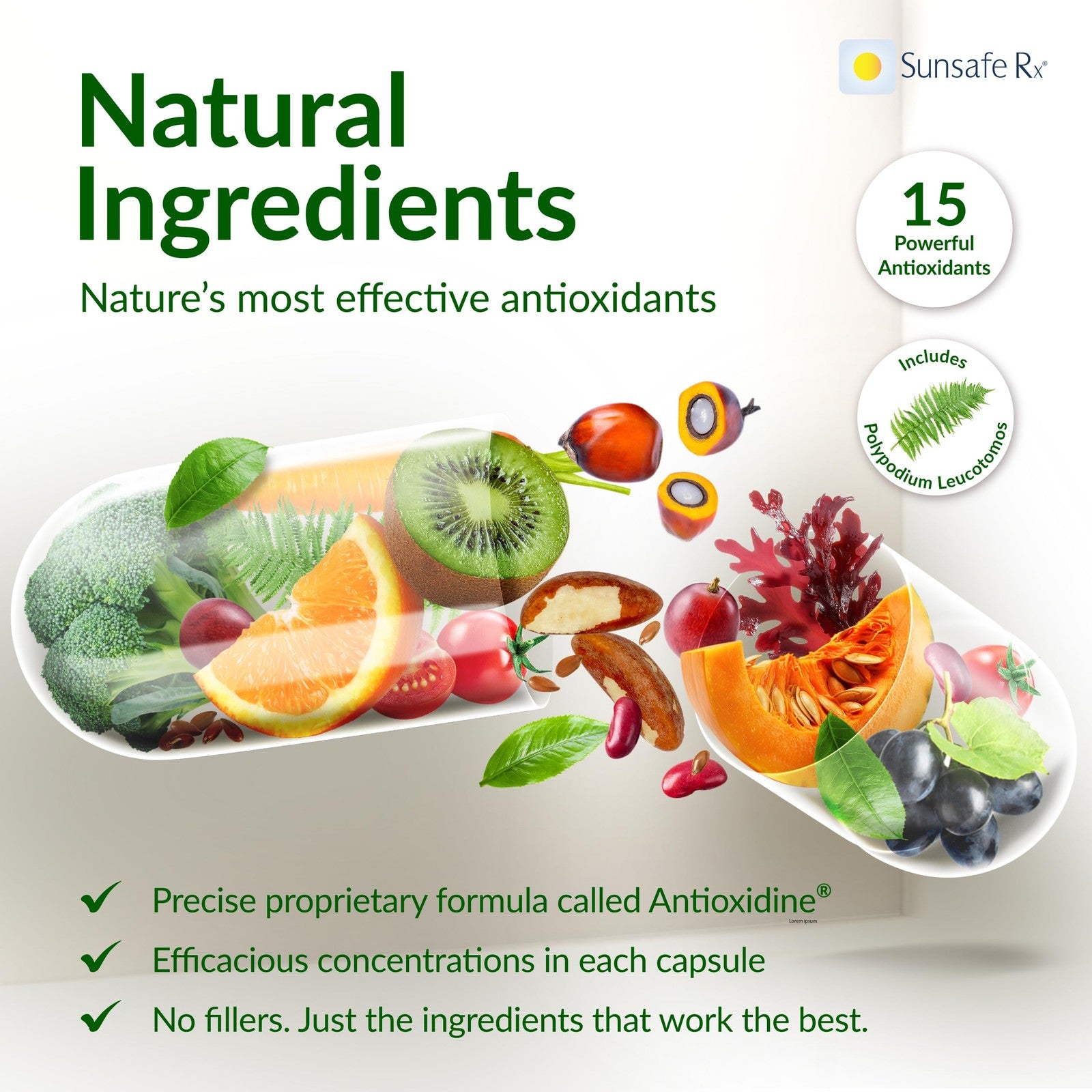 Sunsafe Rx Anti Aging Supplement Natural Skin Protection Pills Antioxidants For