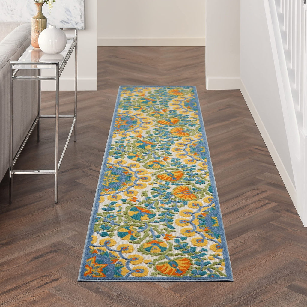 Nourison Home Aloha Multicolor 23 X 12 Area Rug - Easy Clean Non Shedding Bed