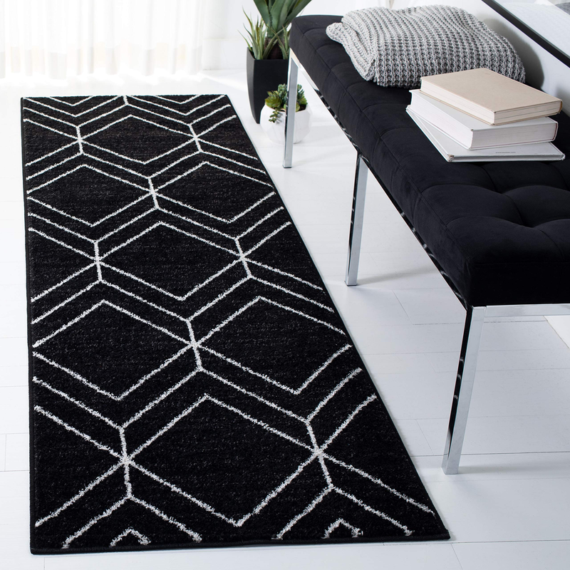 Safavieh Adirondack Collection Runner Rug - 26 X 10 Black Ivory Modern