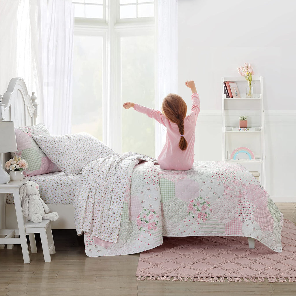Laura Ashley Kids - Full Quilt Set Reversible Brushed Microfiber Bedding