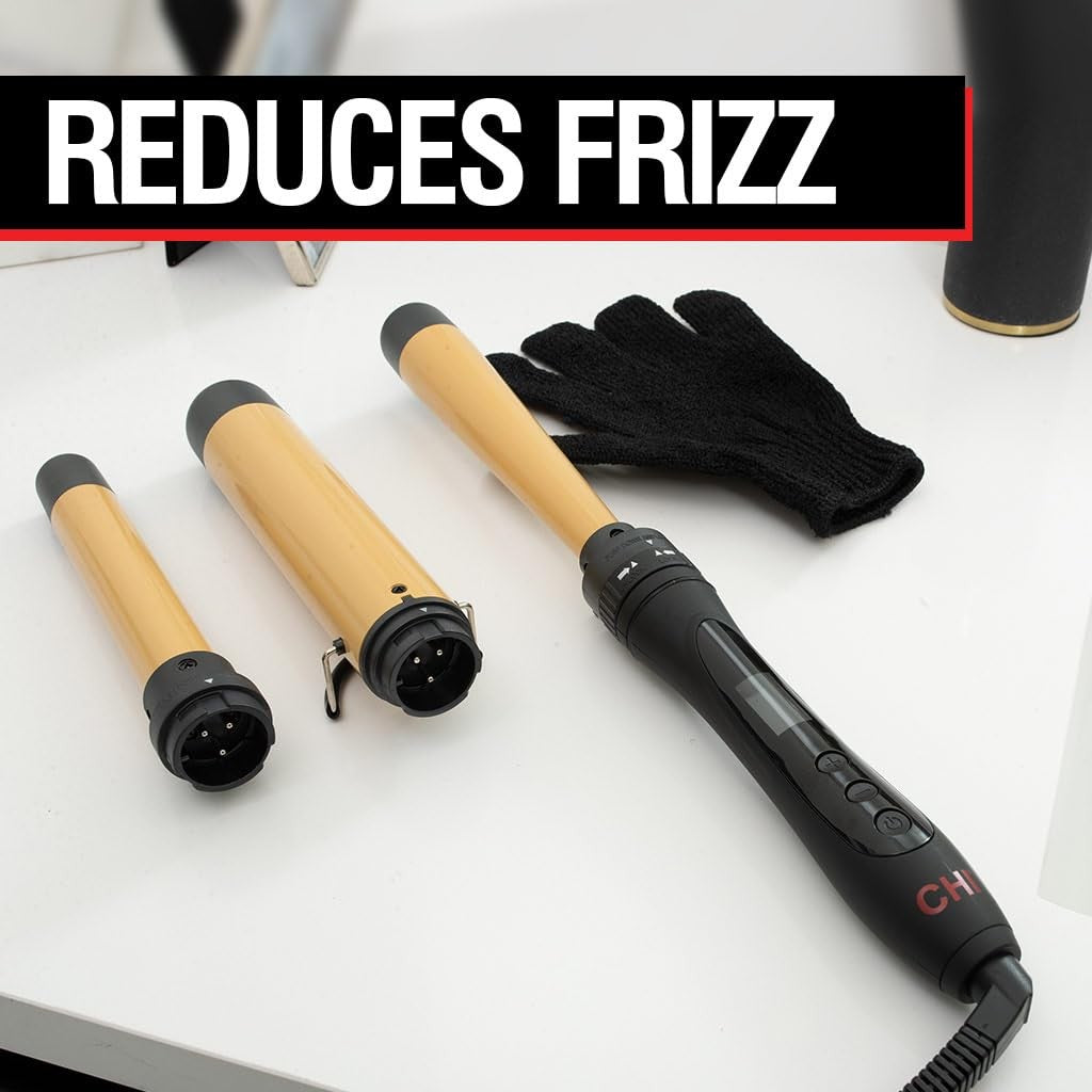 Chi Interchangeable Curling Wand 3 Barrel Attachments For Versatile Curls