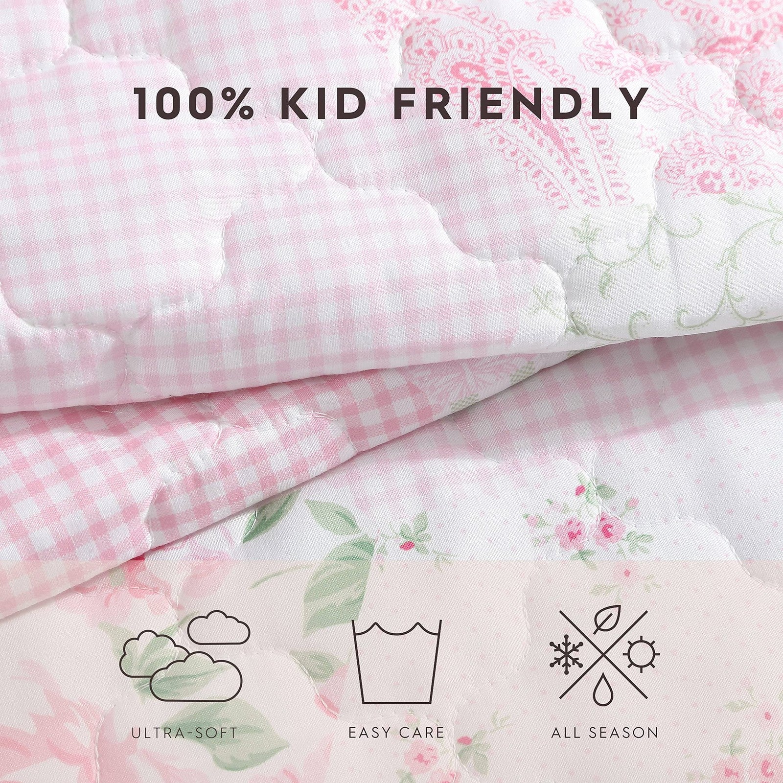 Laura Ashley Kids - Full Quilt Set Reversible Brushed Microfiber Bedding
