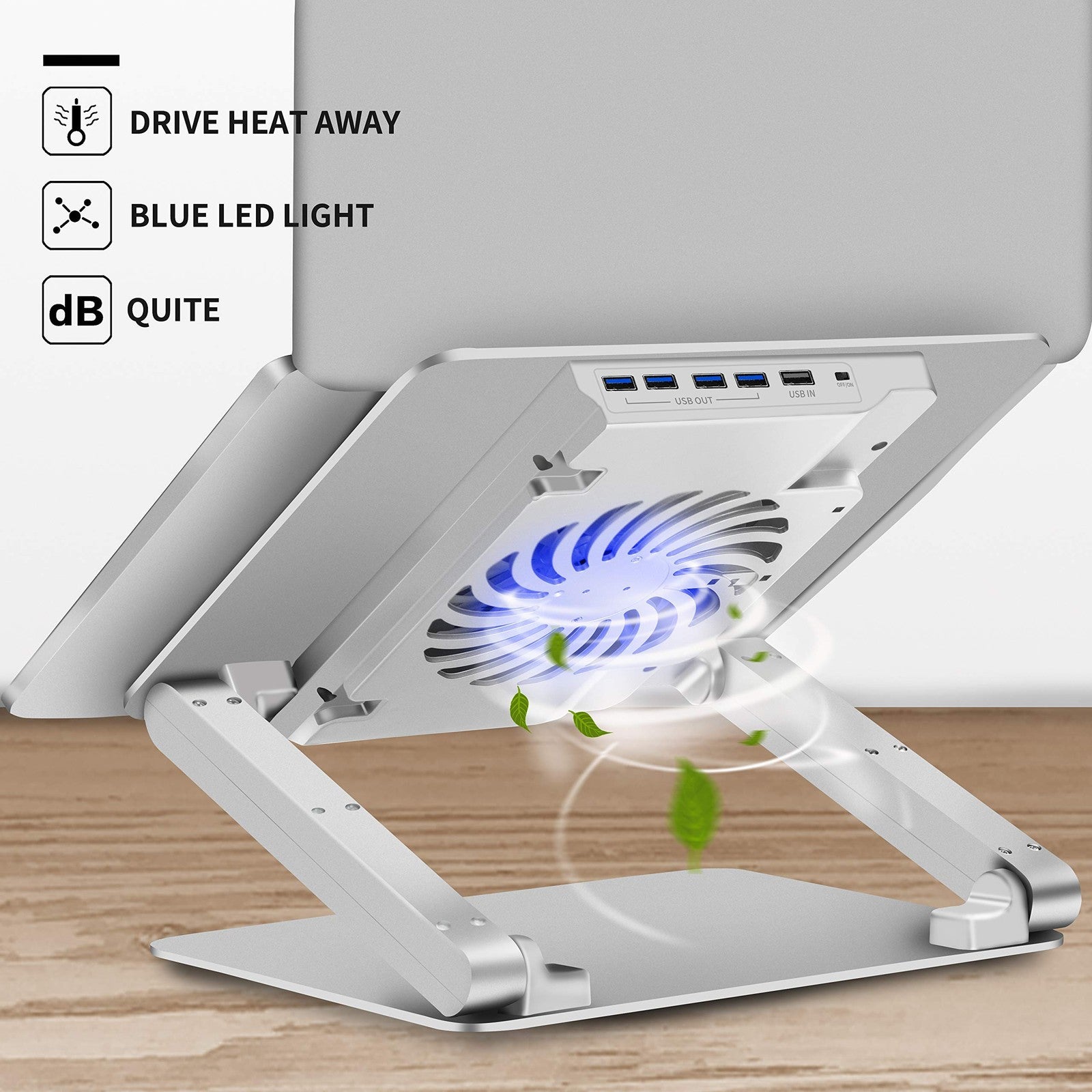Soundance Laptop Cooling Pad Low-Noise Fan And 3.0 Usb Hubs Ventilated Laptop