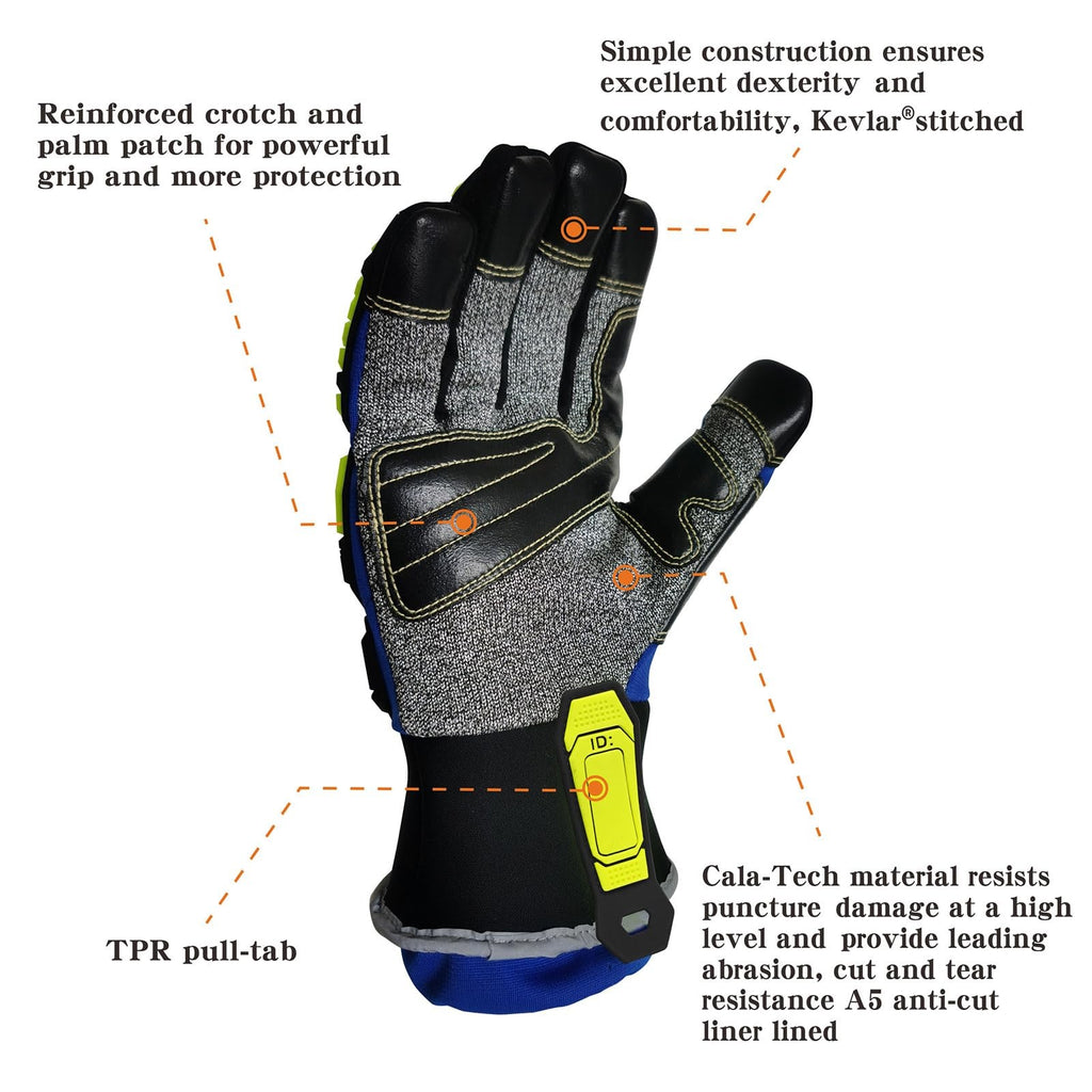 Intra-Fit Heavy-Duty Rescue Extrication Gloveansi Cut Level A8Impact Protection