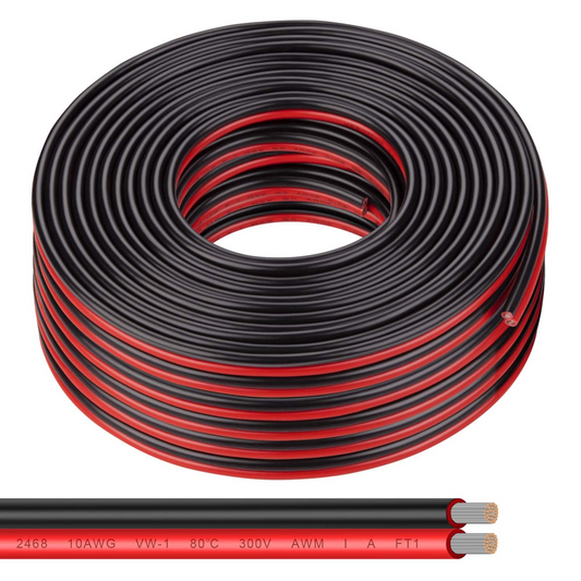 Shirbly 10 Gauge Wire 100Ft Tinned Copper Wire-2 Conductor Parallel Wire