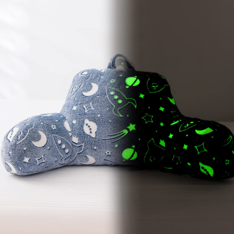 Holawakaka Glow In The Dark Reading Pillow For Sitting Up In Bed Sofa Kids