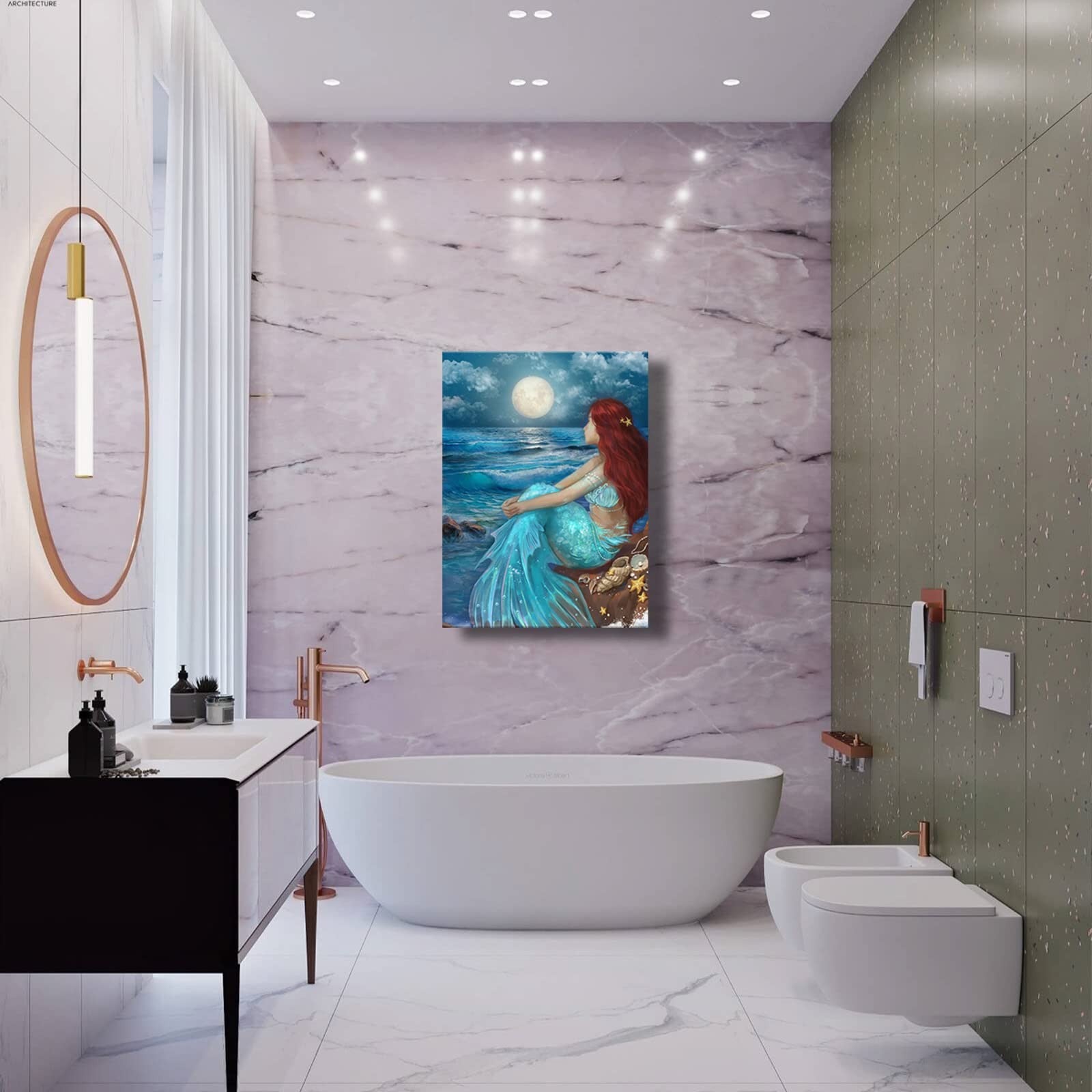 Sdya Aesthetic Wall Art For Living Room Bedroom Wall Decor Blue Canvas Prints