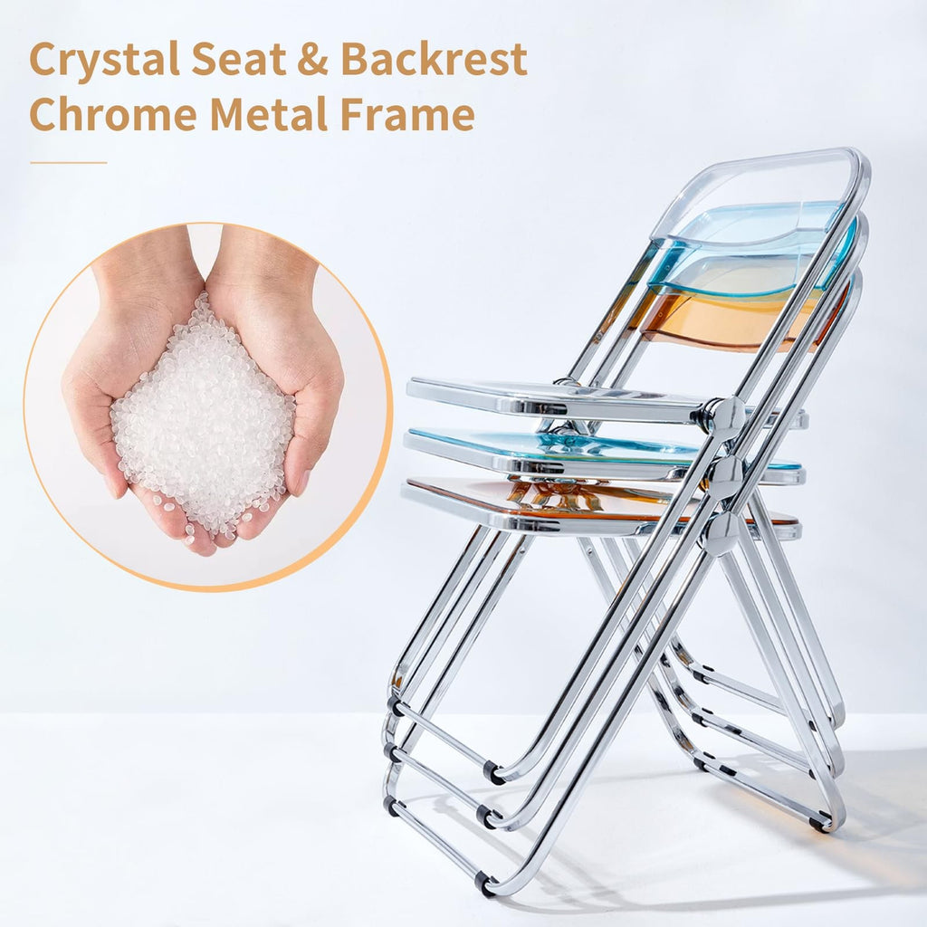 Kaihaowin Luxury Modern Transparent Folding Chair Acrylic Folding