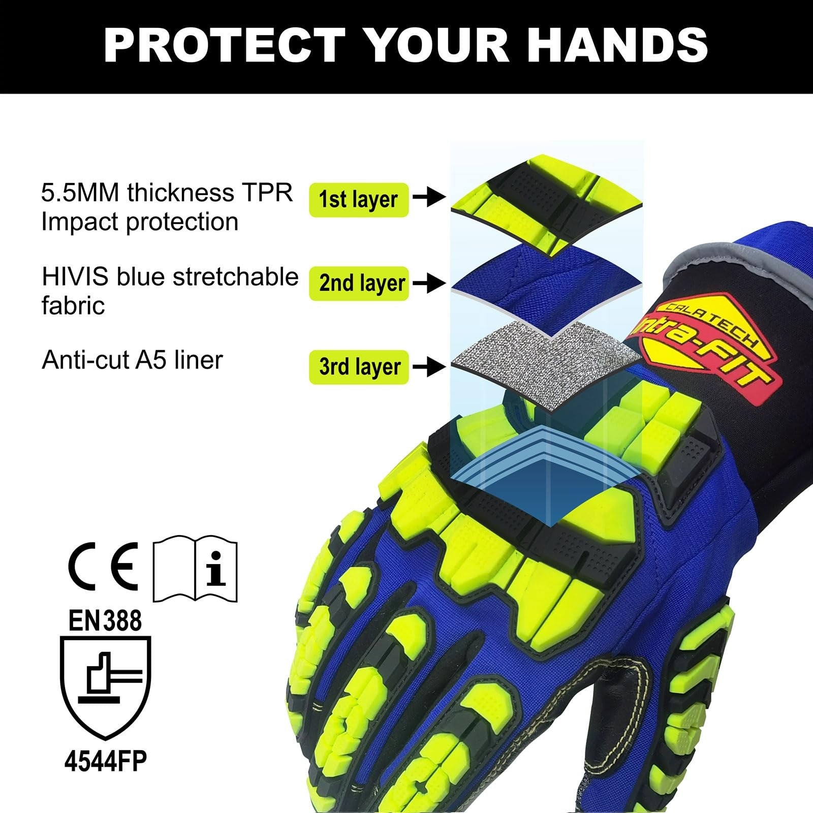 Intra-Fit Heavy-Duty Rescue Extrication Gloveansi Cut Level A8Impact Protection