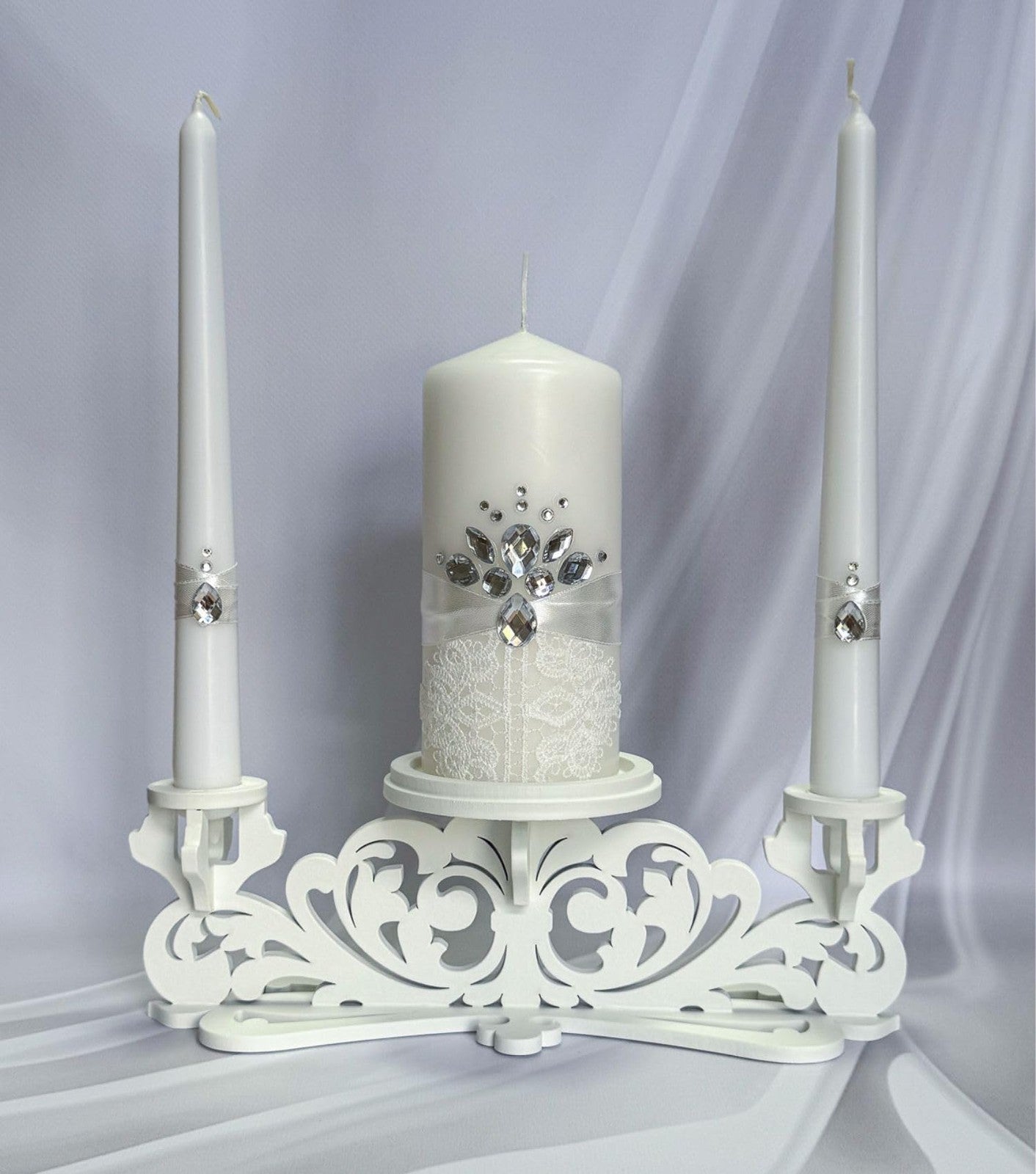 Magik Life Unity Candle Set - Wedding Ceremony Reception 6 Pillar Two 10 Taper
