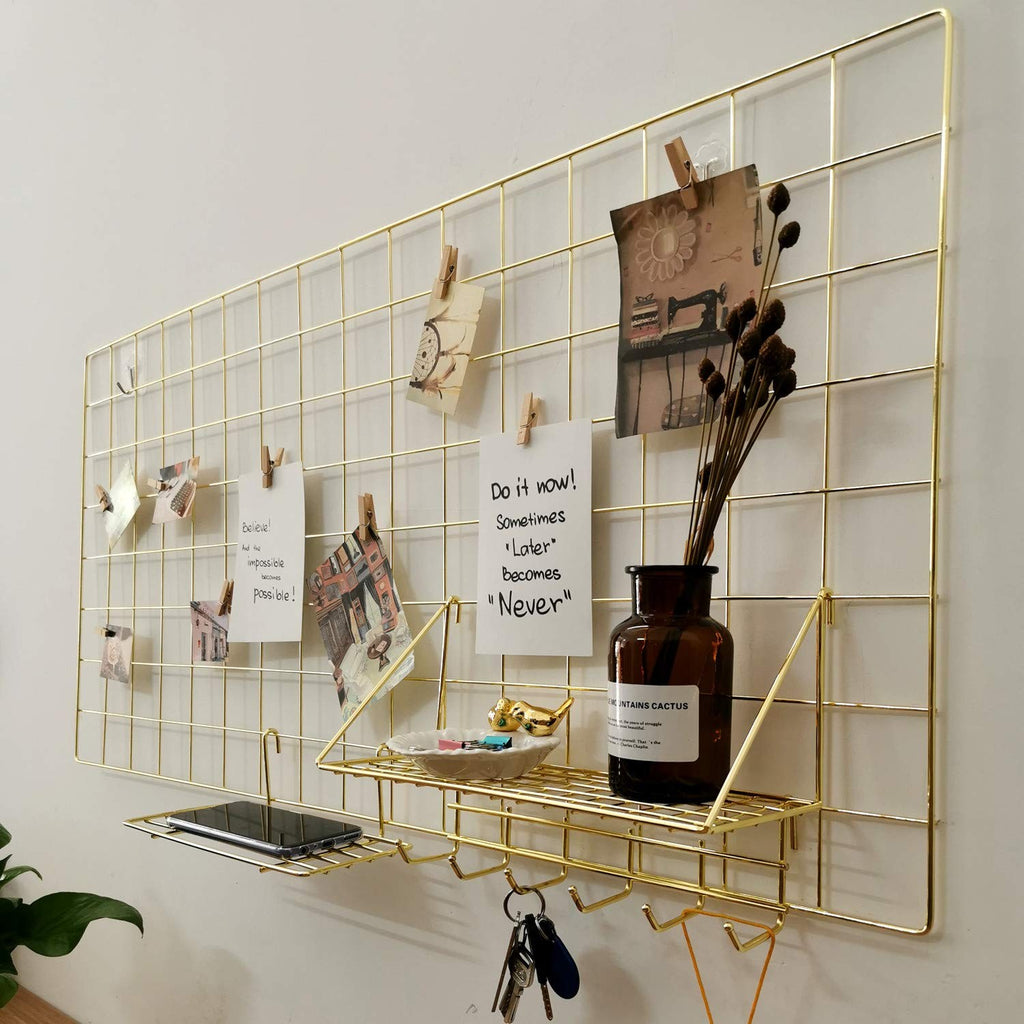 Yash Enterprises Yash Metal Wire Grid Panel Display Organizer Postcard Wall
