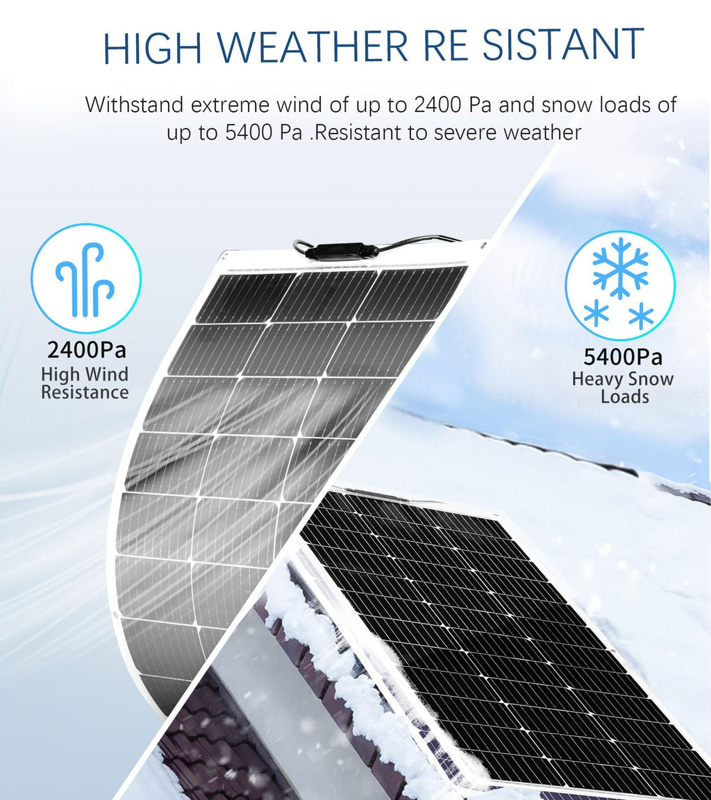 Xinpuguang Flexible Solar Panel 100W 12V Monocrystalline Solar Kit Hightweight