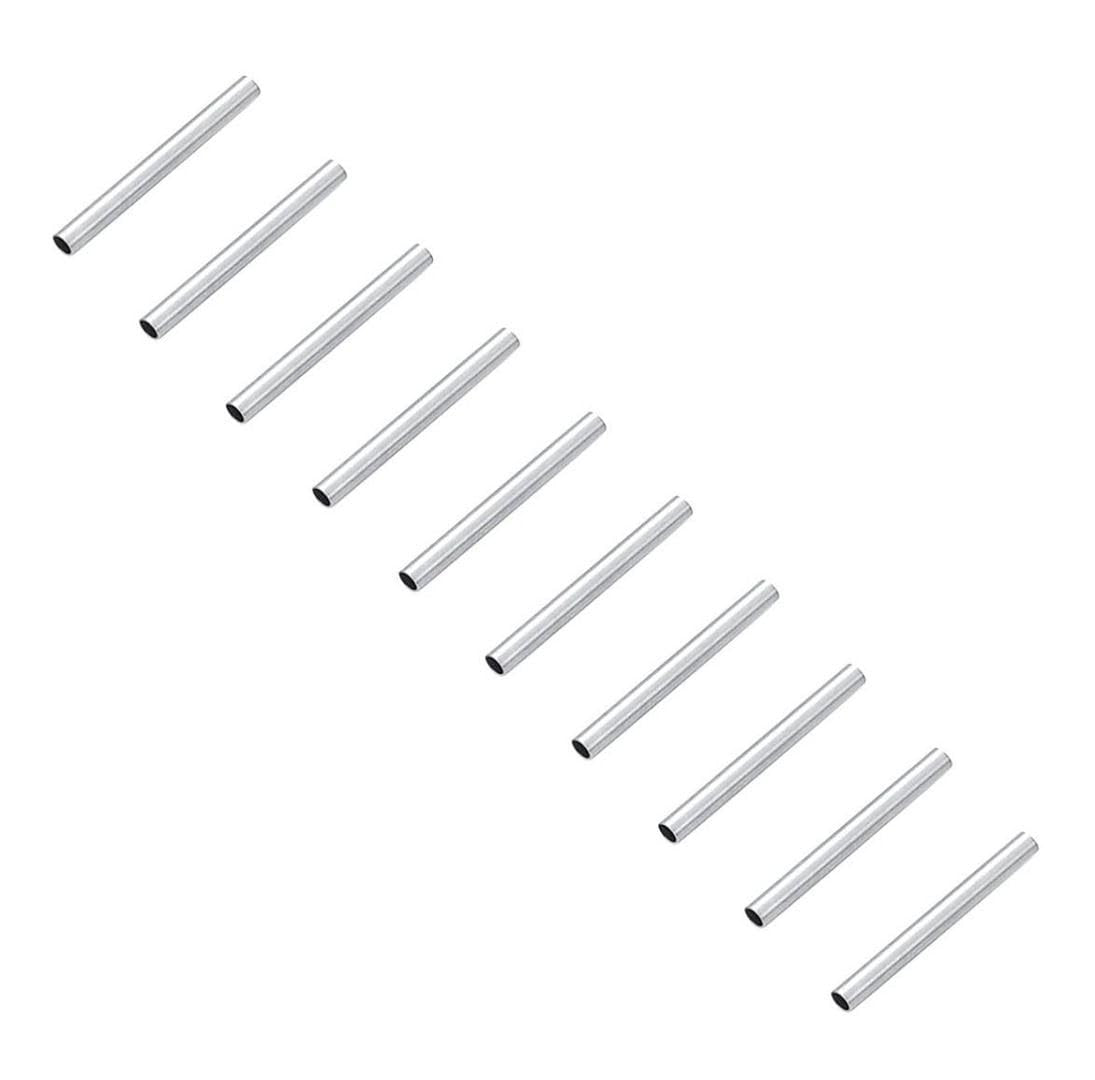 50Pcs Adabele Sterling Silver Hypoallergenic Straight Tube Loose Beads 20Mm