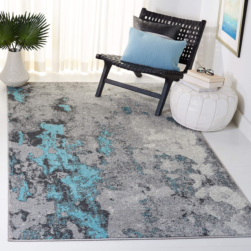Safavieh Adirondack Collection Area Rug - 4 Square Turquoise Grey Modern