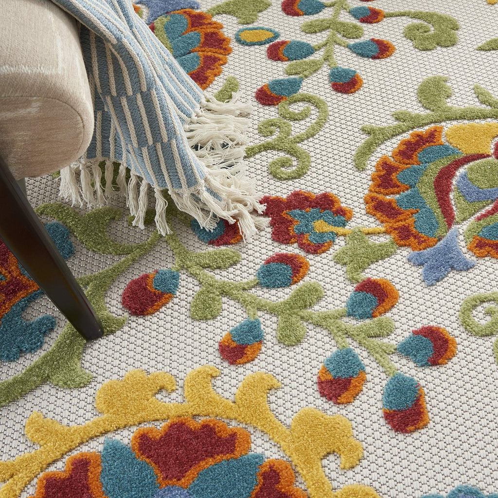 Nourison Home Aloha Ivory Multicolor 36 X 56 Area Rug - Easy Clean Non Shedding