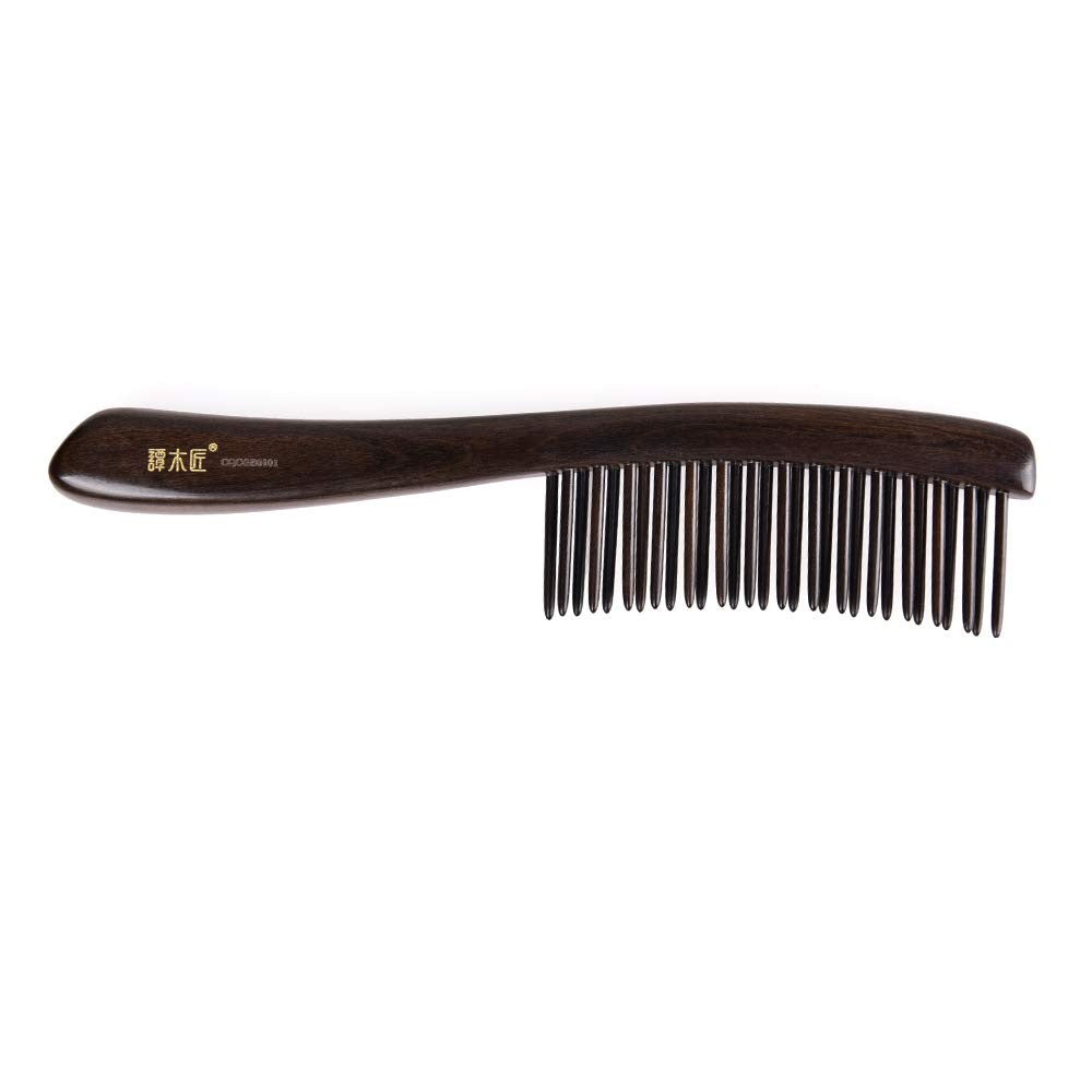 Tan Mujiang Wooden Hair Comb Wide-Tooth Inserted Teeth For Women Curly Hair