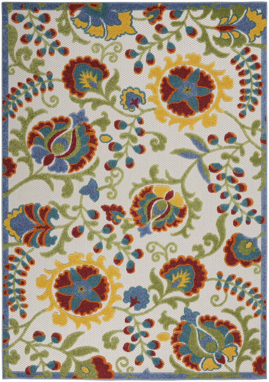 Nourison Home Aloha Ivory Multicolor 36 X 56 Area Rug - Easy Clean Non Shedding