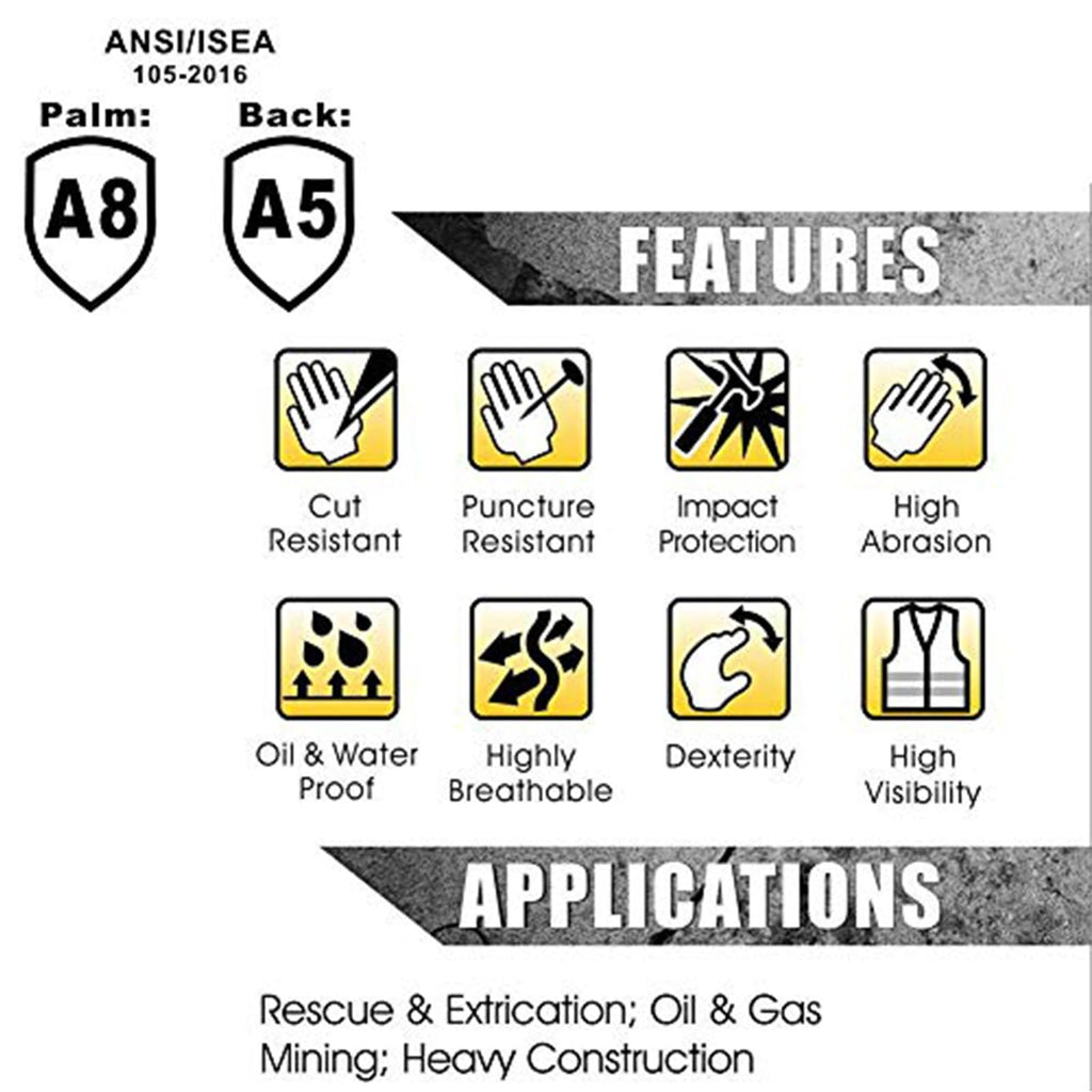 Intra-Fit Heavy-Duty Rescue Extrication Gloveansi Cut Level A8Impact Protection