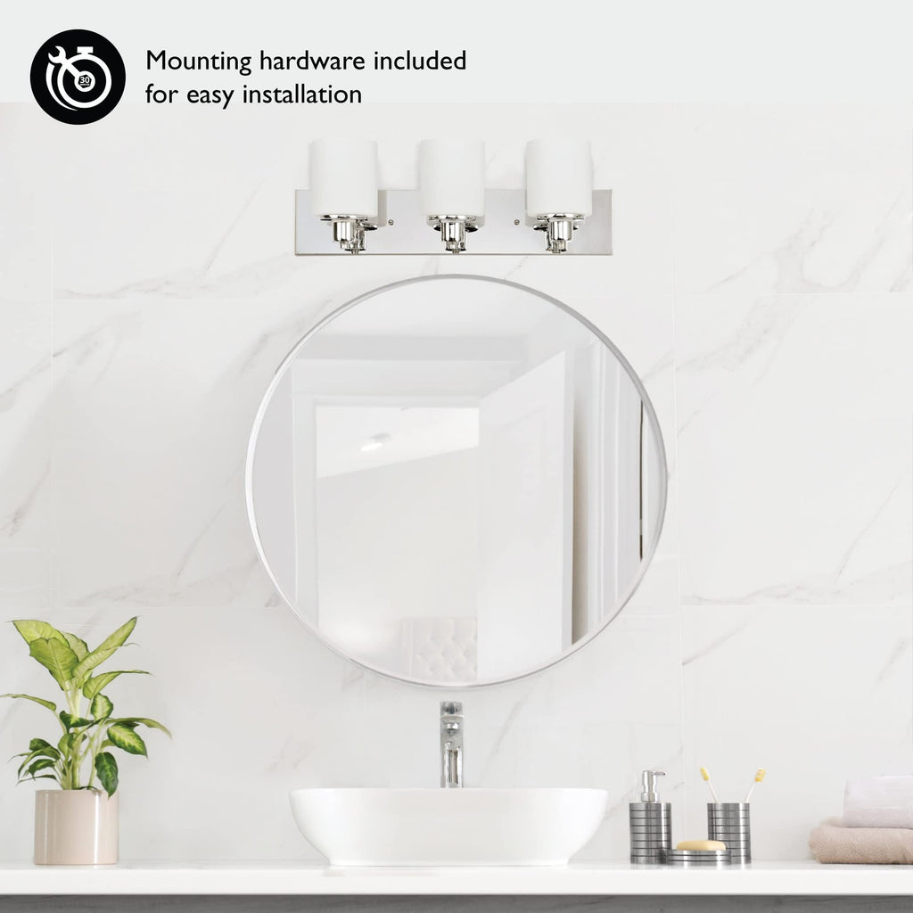 Design House Dane 3-Light Vanity Light Polished Chrome Finish Frosted Glass
