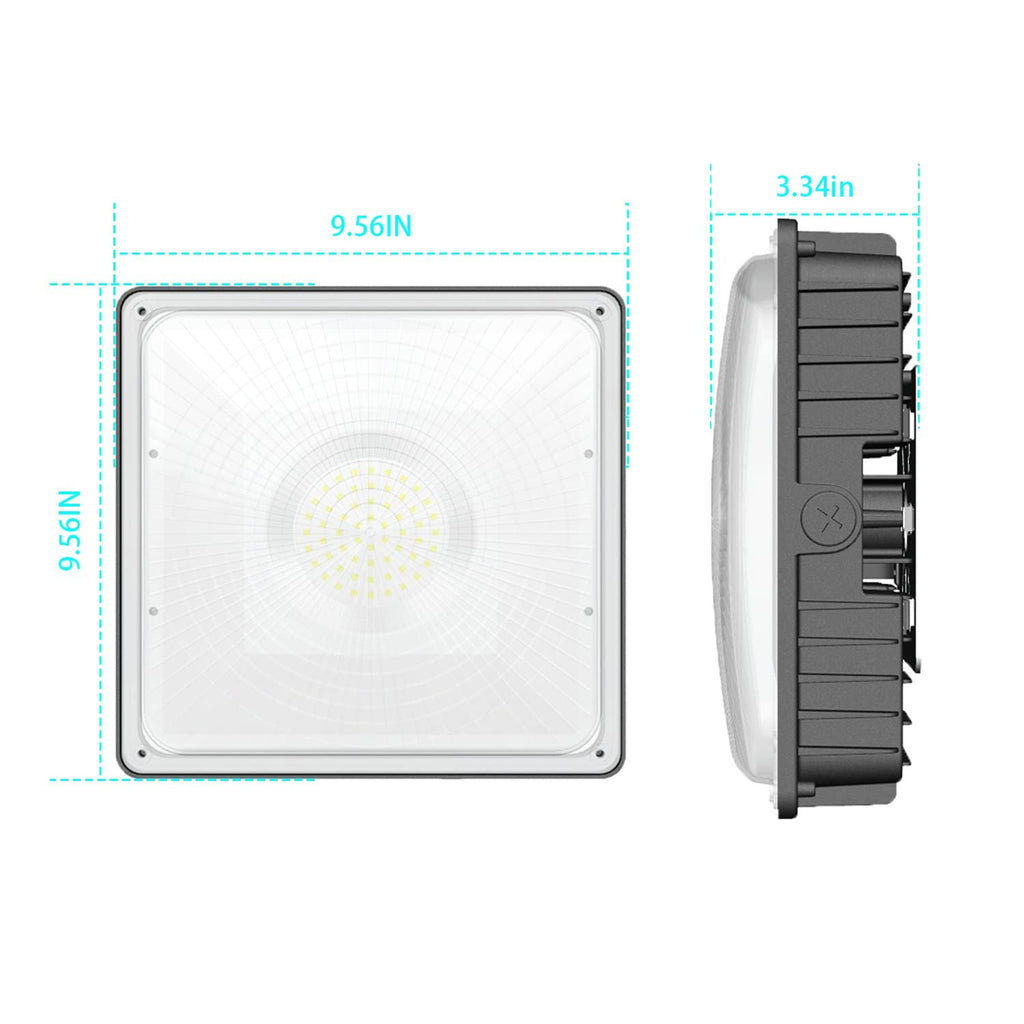 Deojoy Led Canopy Light Fixture 45W 1 Packhid/Hps Replacement 9.5 X 9.5 Led