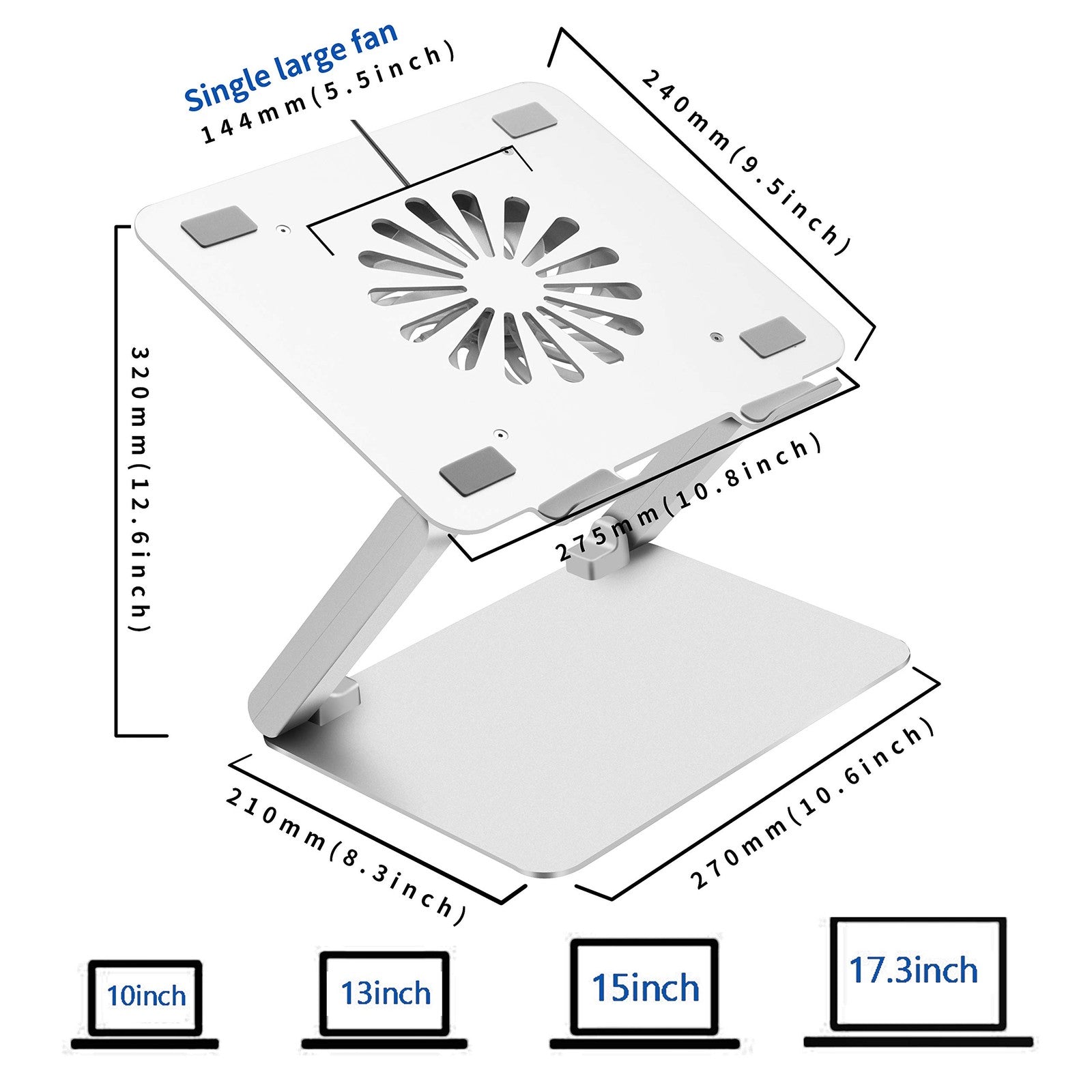 Soundance Laptop Cooling Pad Low-Noise Fan And 3.0 Usb Hubs Ventilated Laptop