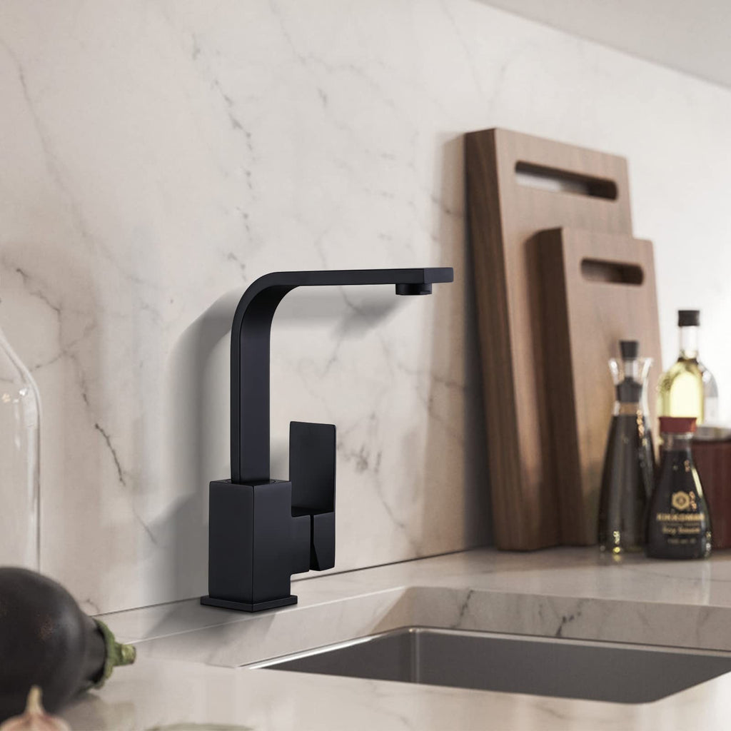 Wowow Single Hole Bar Faucet Black Prep Sink Faucet Single Handle Mini Bar Tap