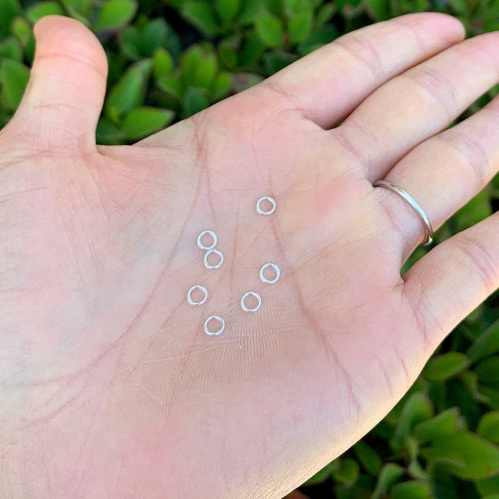 50Pcs Adabele Sterling Silver Open Jump Rings 4Mm 0.16 Inch Small O Ring