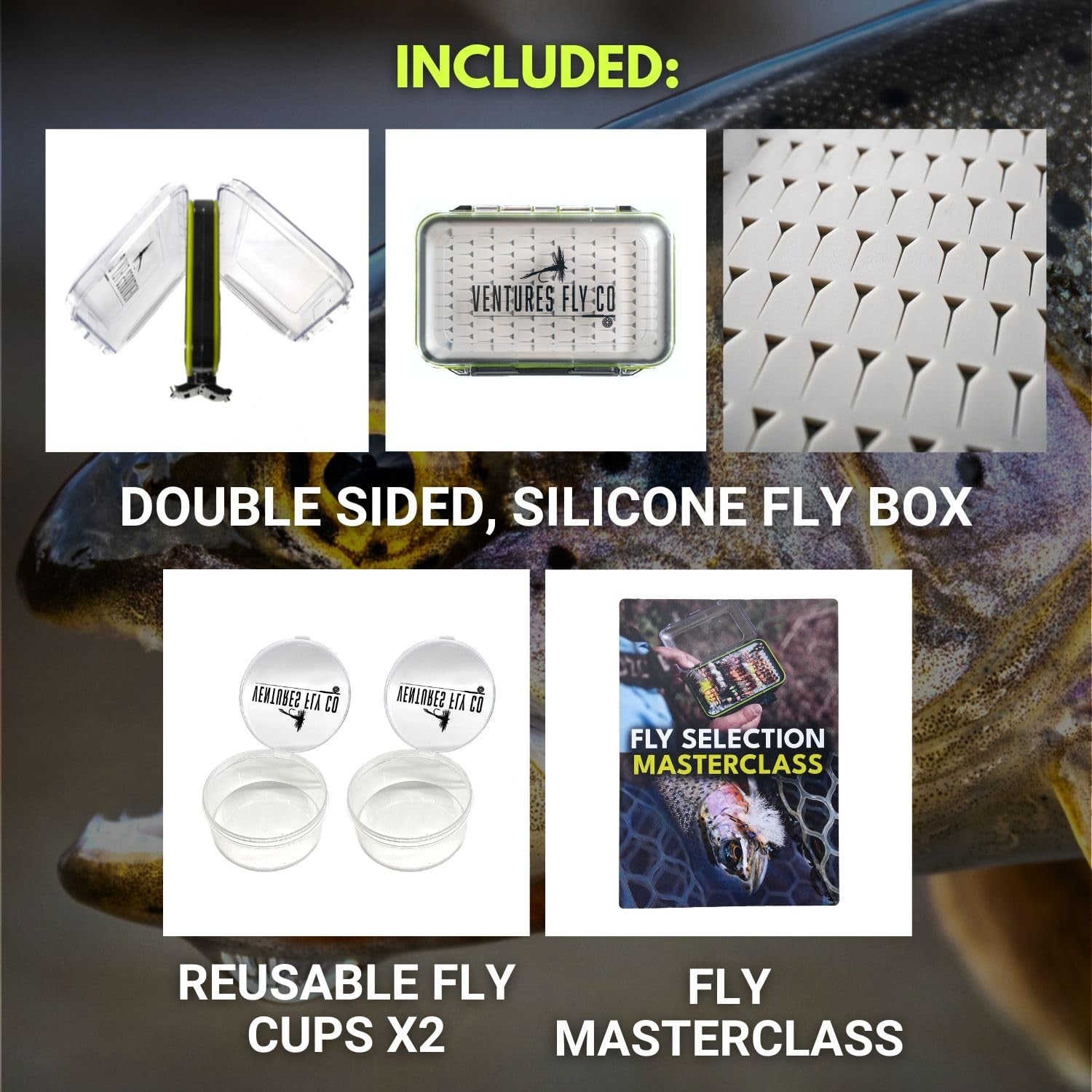 Ventures Fly Co. 40 Premium Hand Tied Fly Fishing Flies Assortment Fly Included