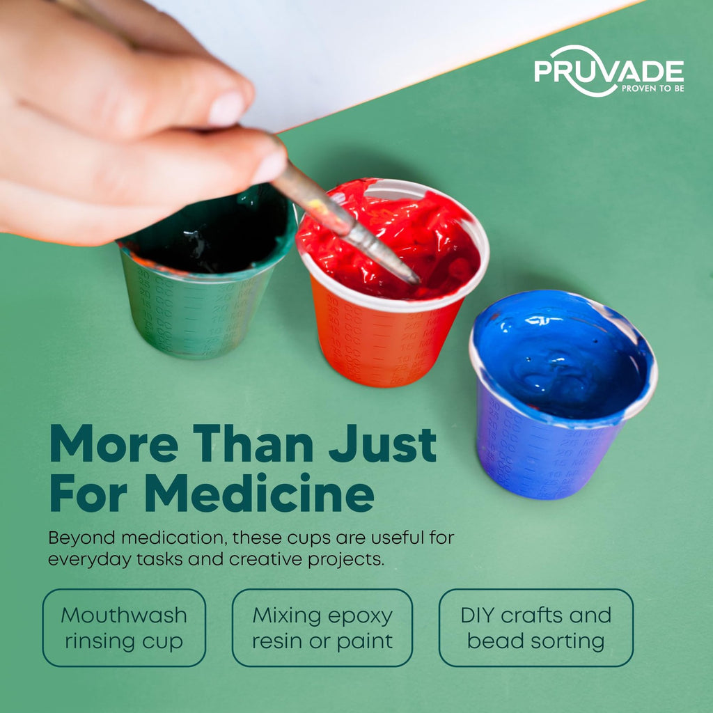 2000 Pack - 1 Oz. Pruvade Disposable Medicine Cups Graduated Dosage Lines For