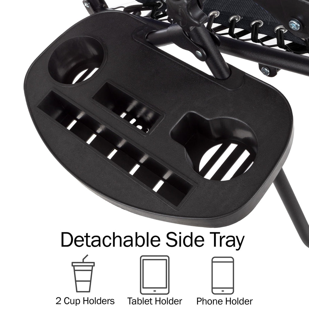 Zero Gravity Chairs - Set Of 2 Outdoor Chairs Side Tables 2 Cupholders Phone