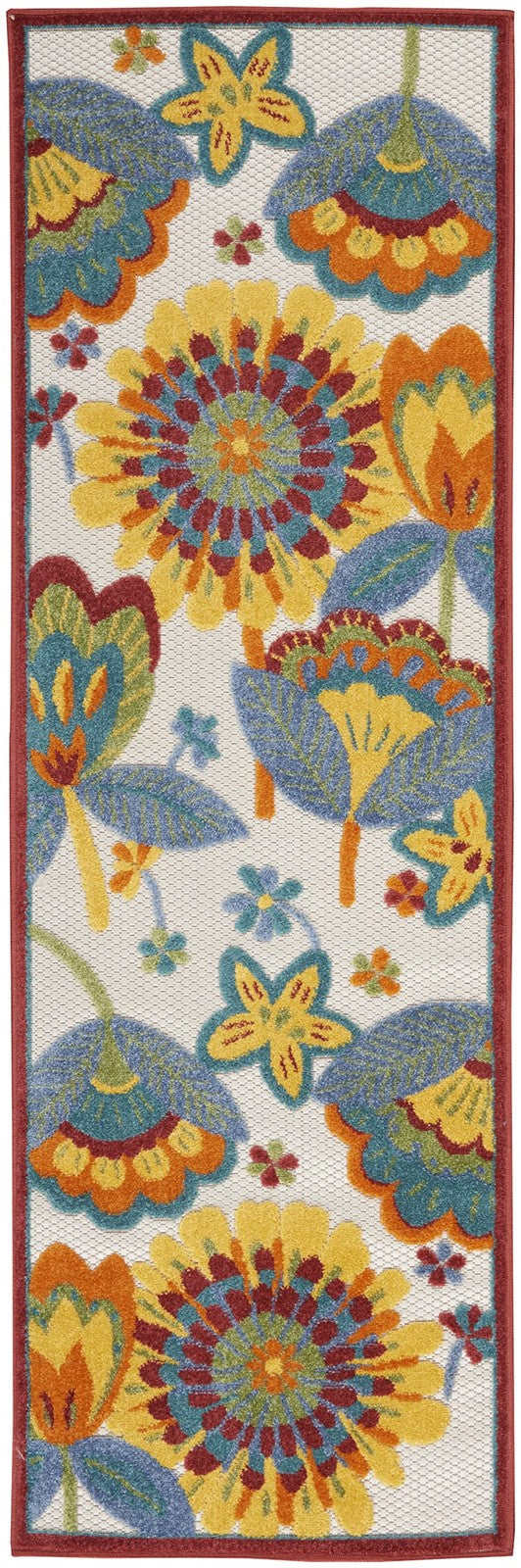 Nourison Home Aloha Multicolor 23 X 8 Area Rug - Easy Clean Non Shedding Bed