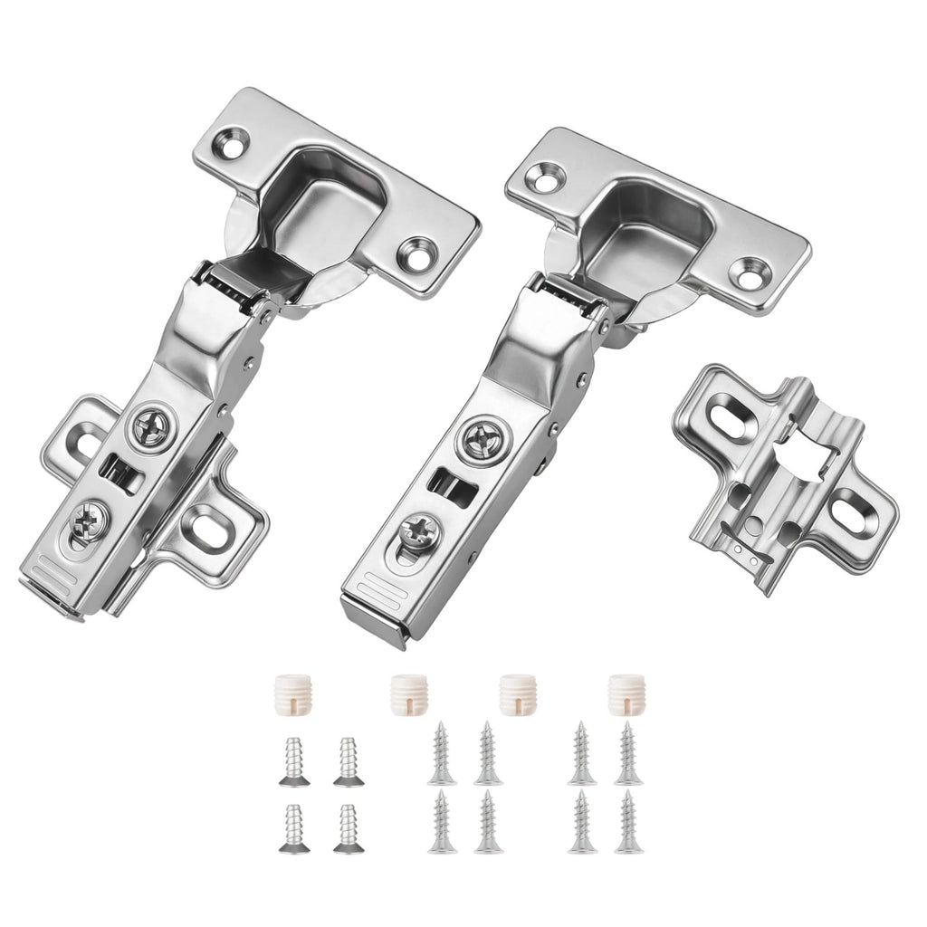 Luokim 10 Pack 5 Pairs Frameless Soft Close Half Overlay Cabinet Hinges