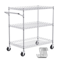 Vevor Kitchen Utility Cart 3 Tiers Wire Rolling Table 661 Lbs Capacity Steel