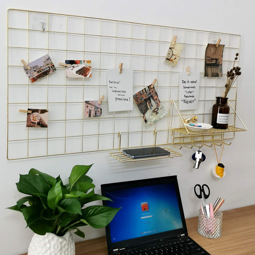 Yash Enterprises Yash Metal Wire Grid Panel Display Organizer Postcard Wall