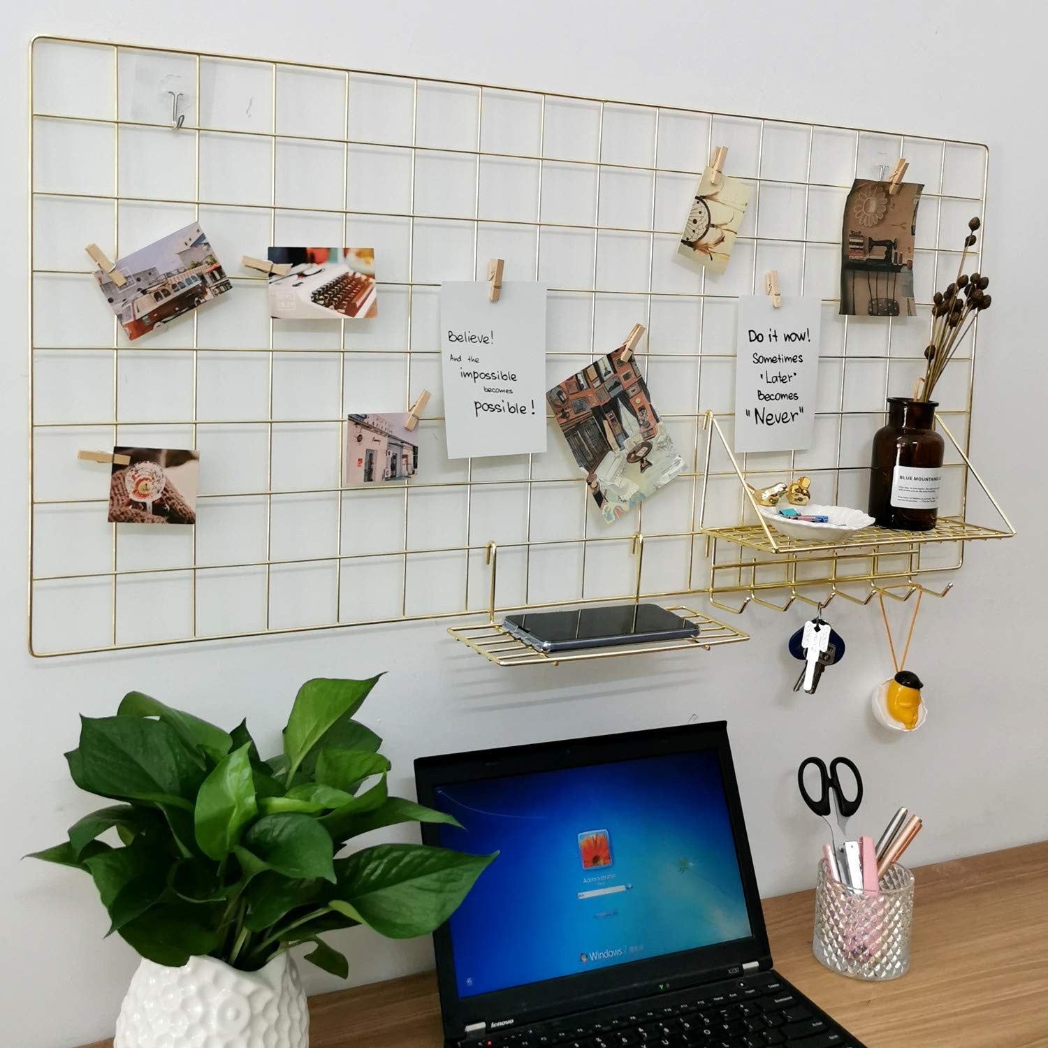 Yash Enterprises Yash Metal Wire Grid Panel Display Organizer Postcard Wall