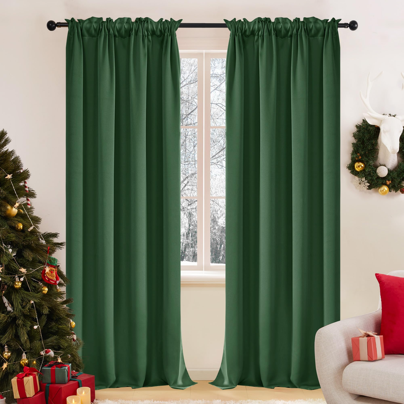 Deconovo Blackout Curtains For Bedroom Thermal Insulated Room Darkening Rod