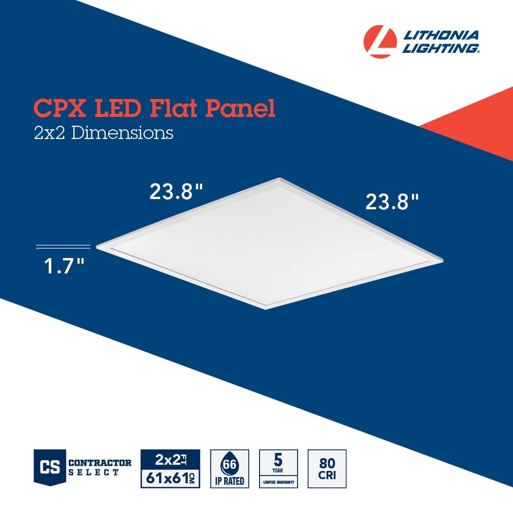 Lithonia Lighting Cpx 2X2 Led Flat Panel Light 2 Ft. X 2 Ft. Led Light Panel