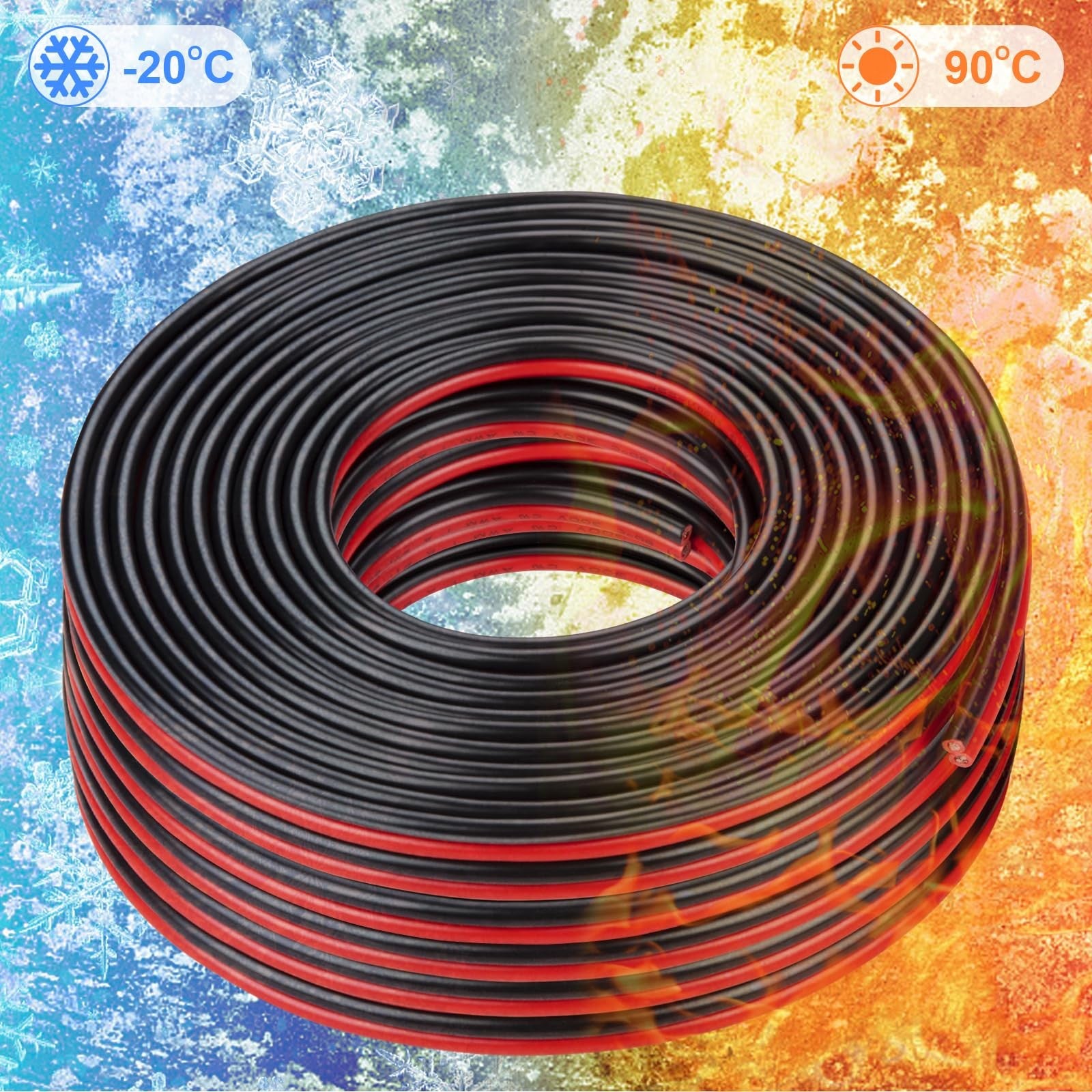 Shirbly 10 Gauge Wire 100Ft Tinned Copper Wire-2 Conductor Parallel Wire