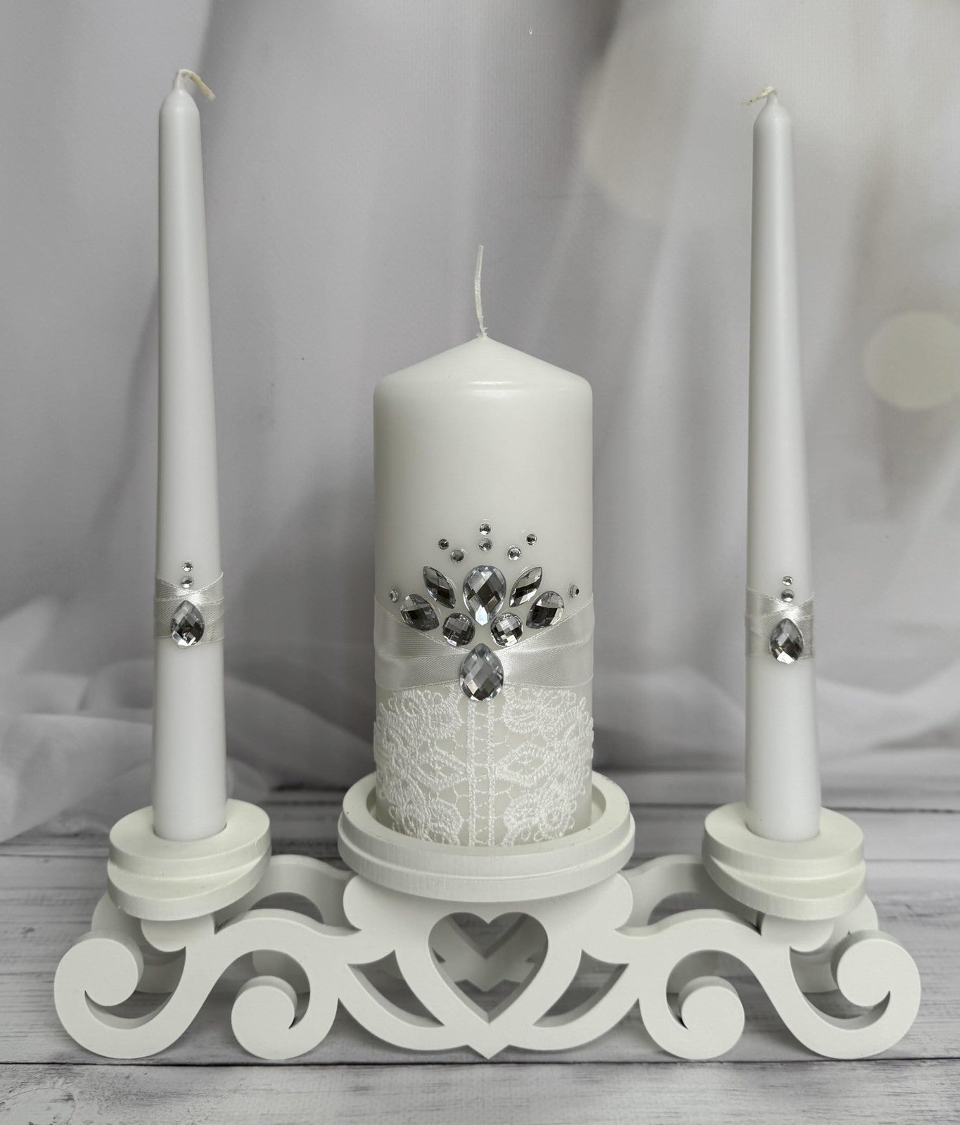 Magik Life Unity Candle Set - Wedding Ceremony Reception 6 Pillar Two 10 Taper