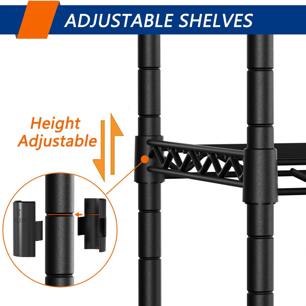 Soywey 4-Shelf Adjustable Heavy Duty Storage Shelving Unit On 4 Wheel Casters