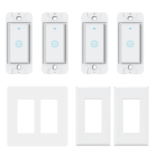 Smart Switch4 Pack Double Smart Light Switch Milfra In-Wall Wifi Smart Switch