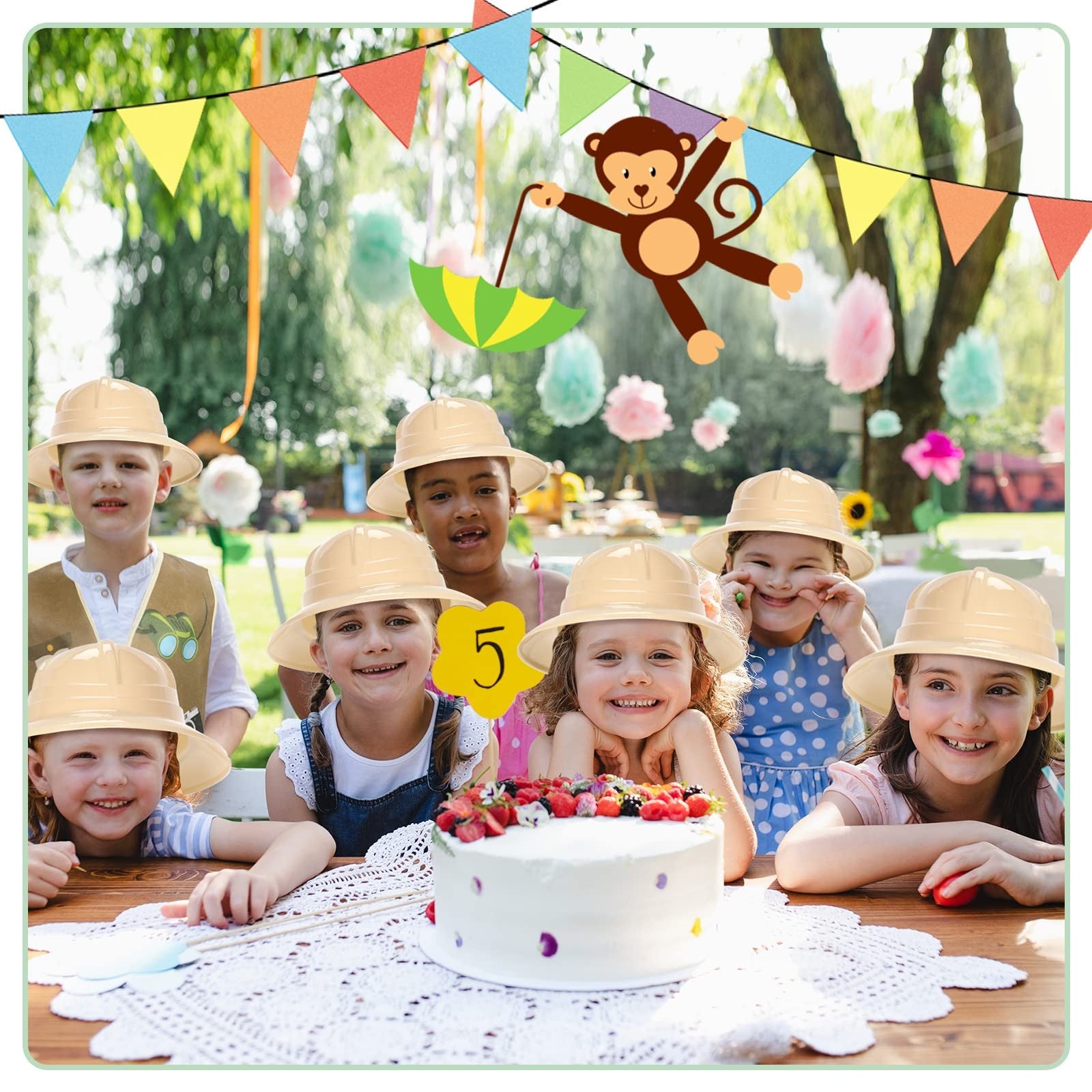 Geyoga 48 Pcs Explorer Costume Kids 24 Safari Vest And 24 Safari Hats Explorer