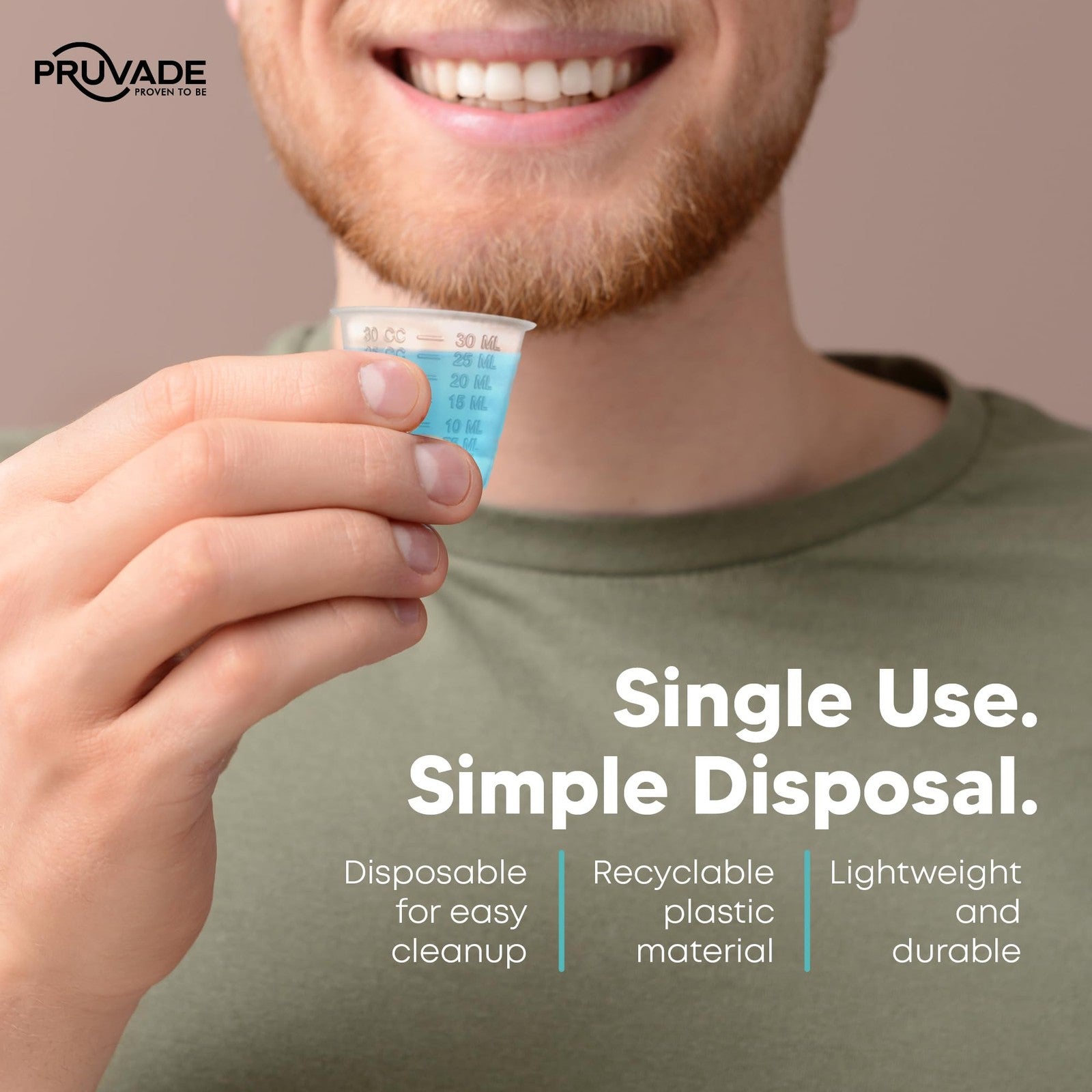 2000 Pack - 1 Oz. Pruvade Disposable Medicine Cups Graduated Dosage Lines For