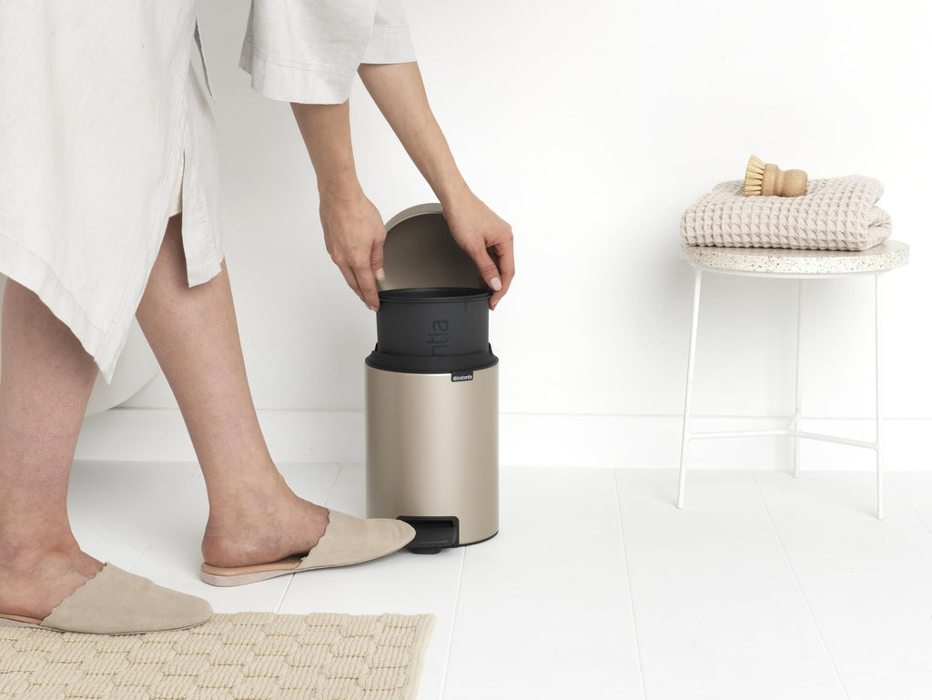 Brabantia Step-On Xs Trash Can Metallic Gold 0.8 Gallon / 3L Bathroom Bedroom
