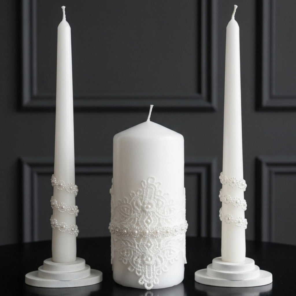 Magik Life Unity Candle Set - Wedding Ceremony Reception 6 Pillar Two 10 Taper