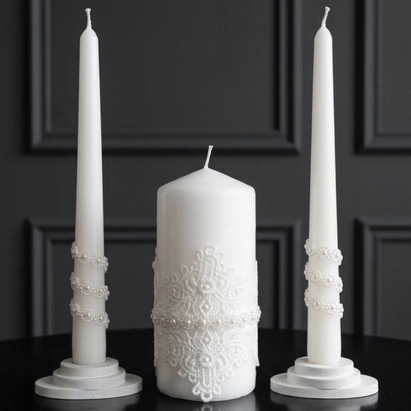 Magik Life Unity Candle Set - Wedding Ceremony Reception 6 Pillar Two 10 Taper