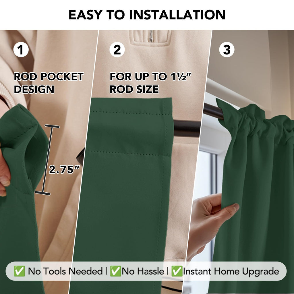 Deconovo Blackout Curtains For Bedroom Thermal Insulated Room Darkening Rod