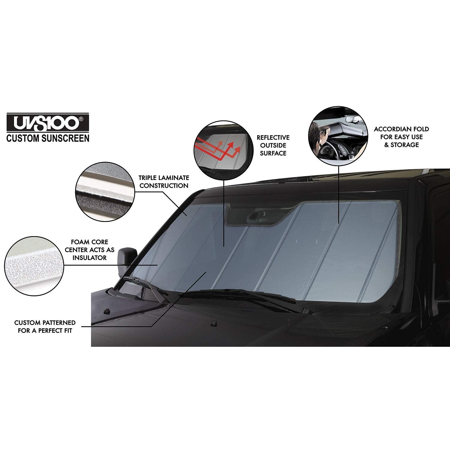 Covercraft Uvs100 Custom Sunscreen Fits 2020-2024 Ford Explorer Blue Metallic