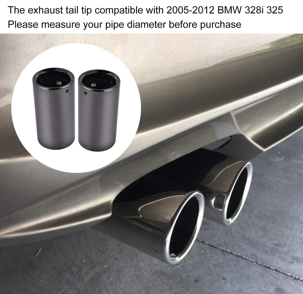Sykrss Exhaust Muffler Tail Pipe Tips Pair Compatible 2005-2012 Bmw 325I 328I
